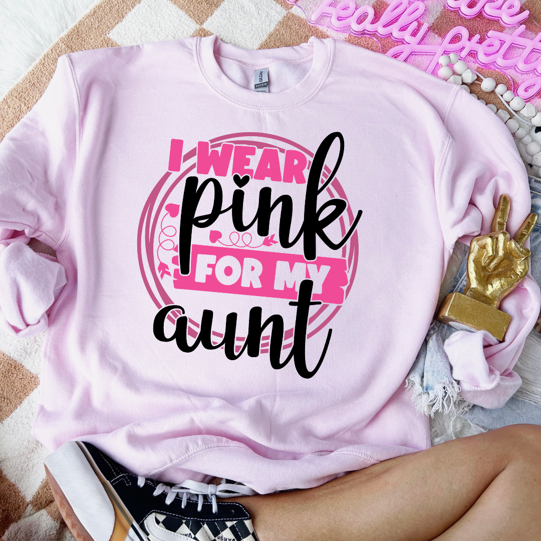 Wear Pink For Aunt Circle DTF Transfer