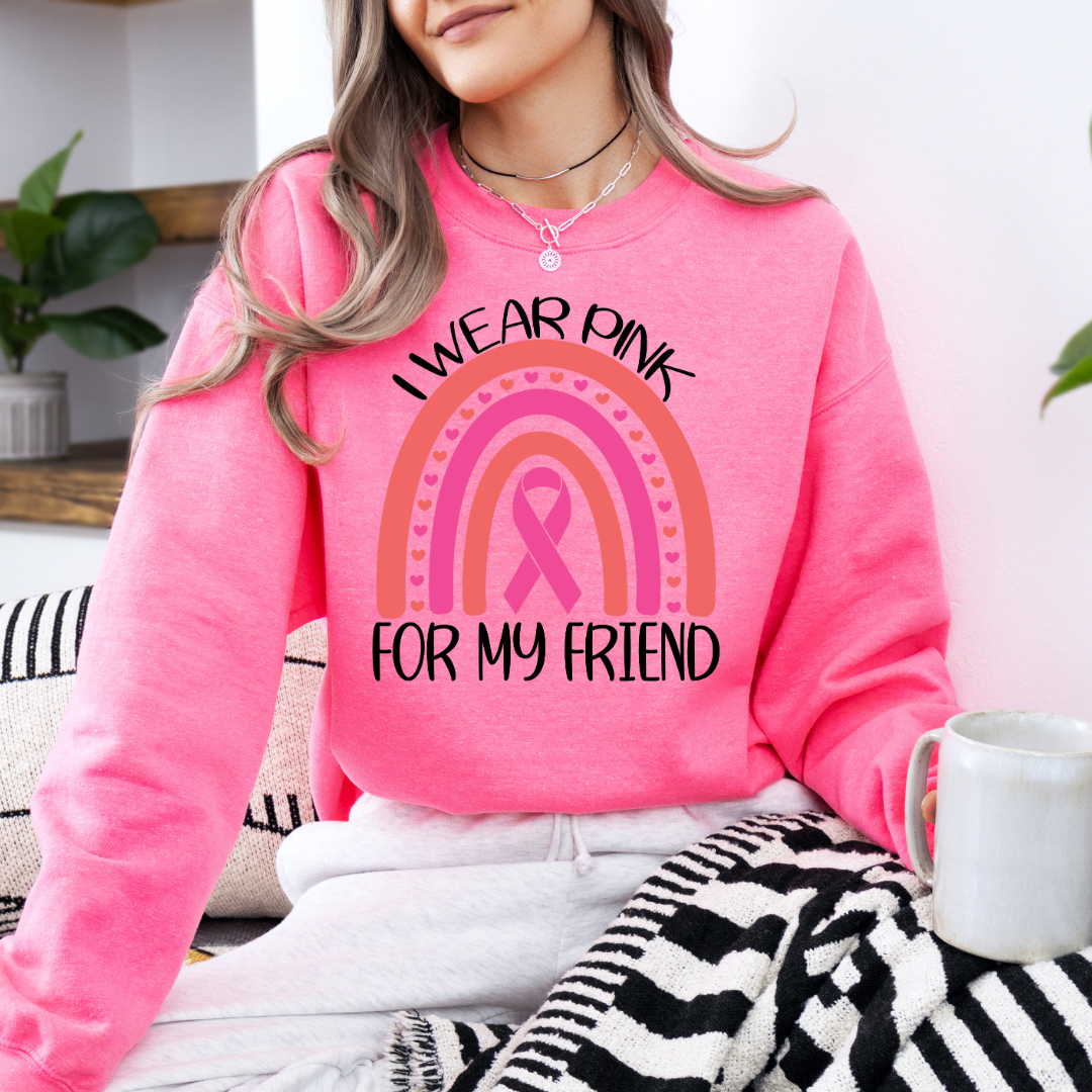 Wear Pink For Friend Rainbow DTF Transfer