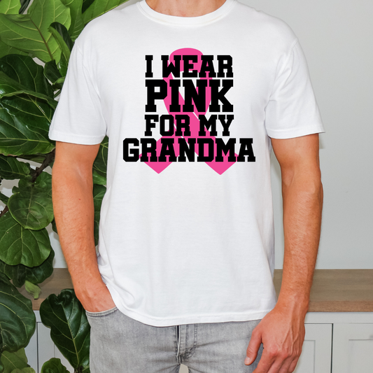 Wear Pink For Grandma Ribbon DTF Transfer