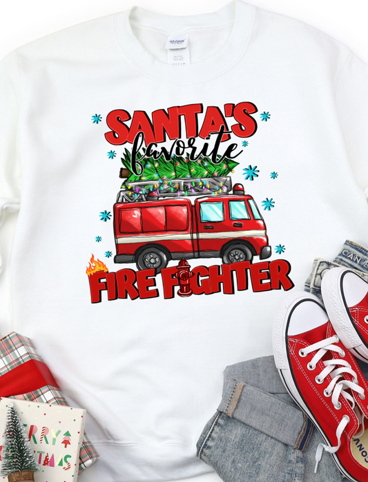 Santa's favorite firefighter Christmas DTF Transfers DTF2139