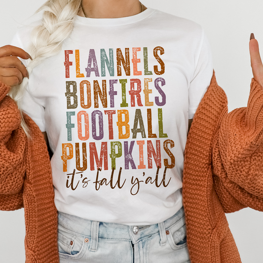 Flannels Bonfires Football Pumpkins DTF Transfers DTF4116