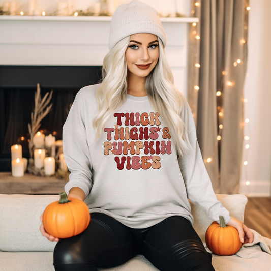 Thick Thighs & Pumpkin Vibes DTF Transfers DTF4148