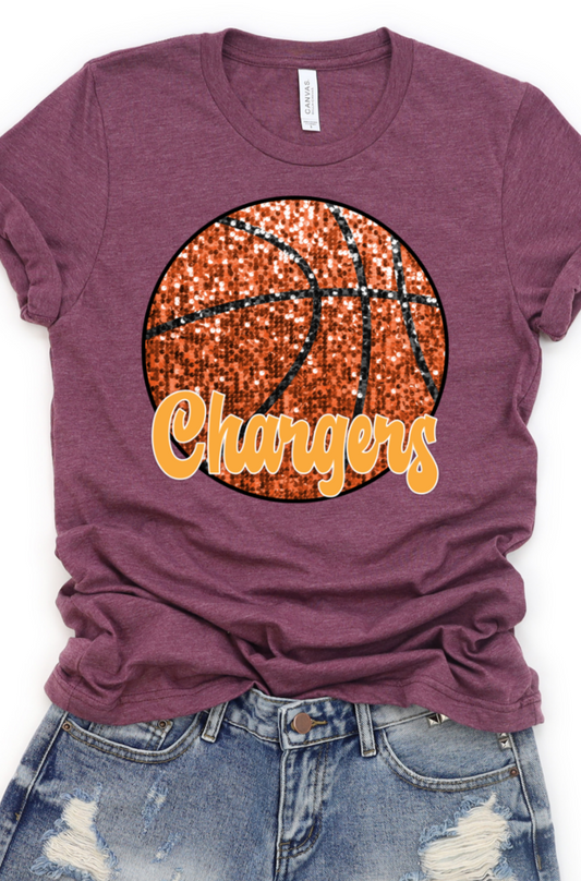 Pike Central Chargers sequin basketball DTF Transfers DTF4196