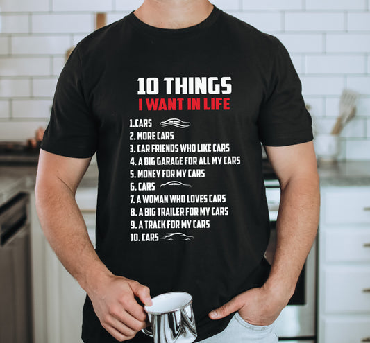 Ten things I want in life DTF Transfers