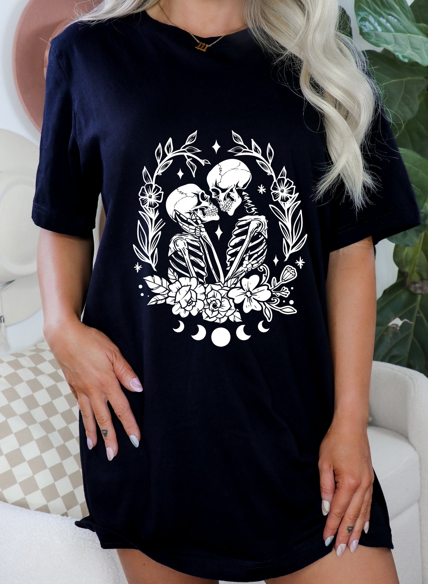 Skeleton Lovers Floral Wreath DTF Transfer DTF2230