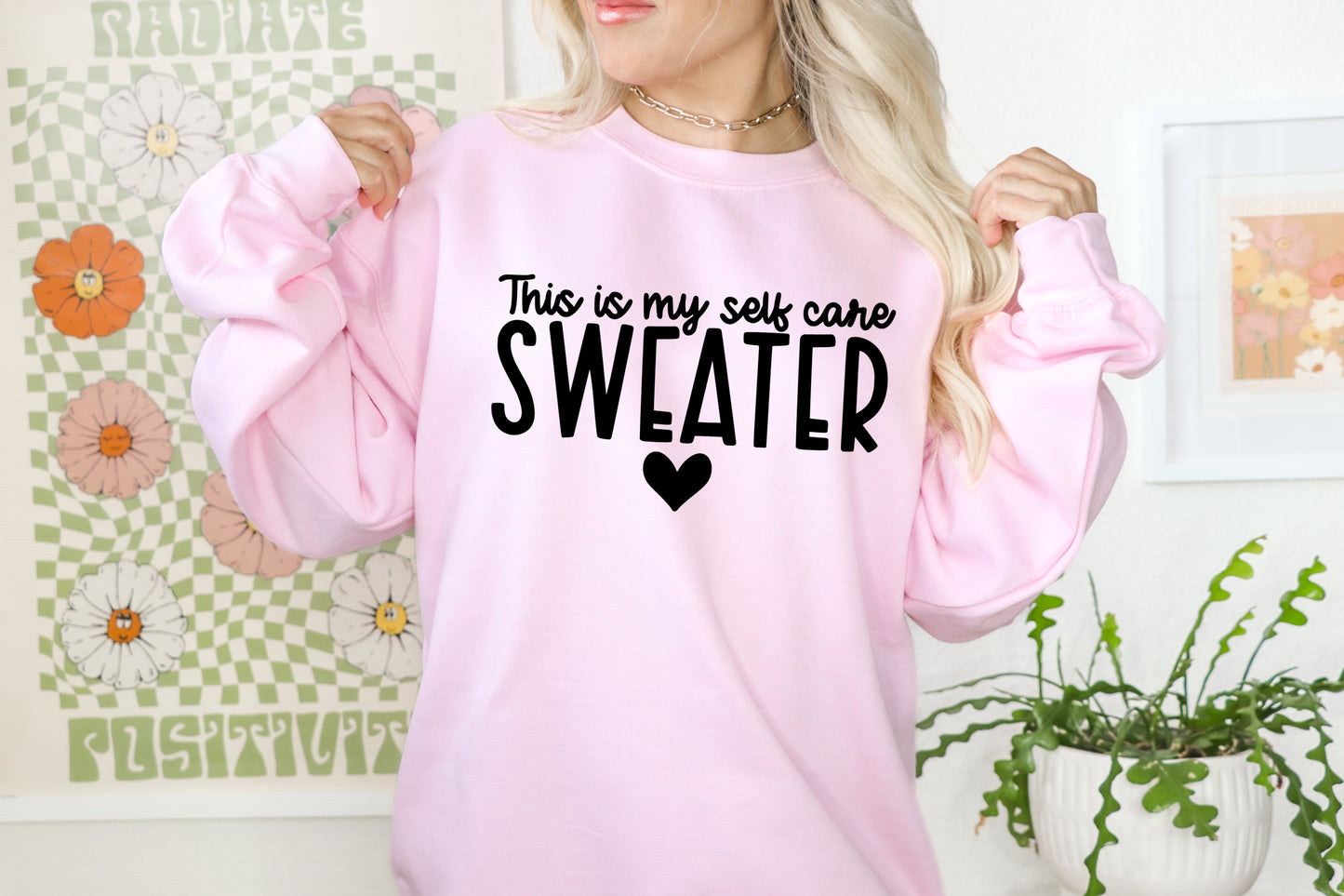 Self care sweater DTF Transfers