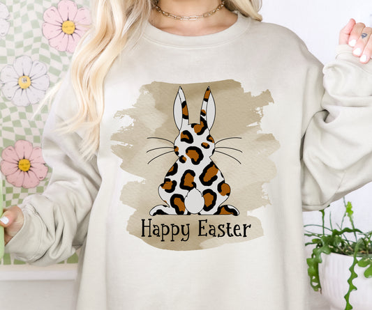 Happy Easter Leopard Print DTF